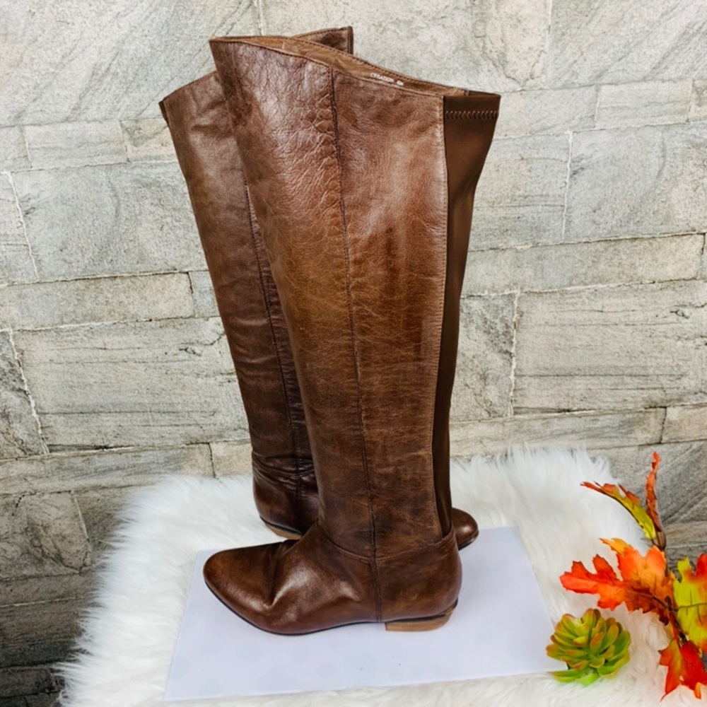 Steve Madden Creation Tan Brown Leather Boots 6M - Picture 2 of 8